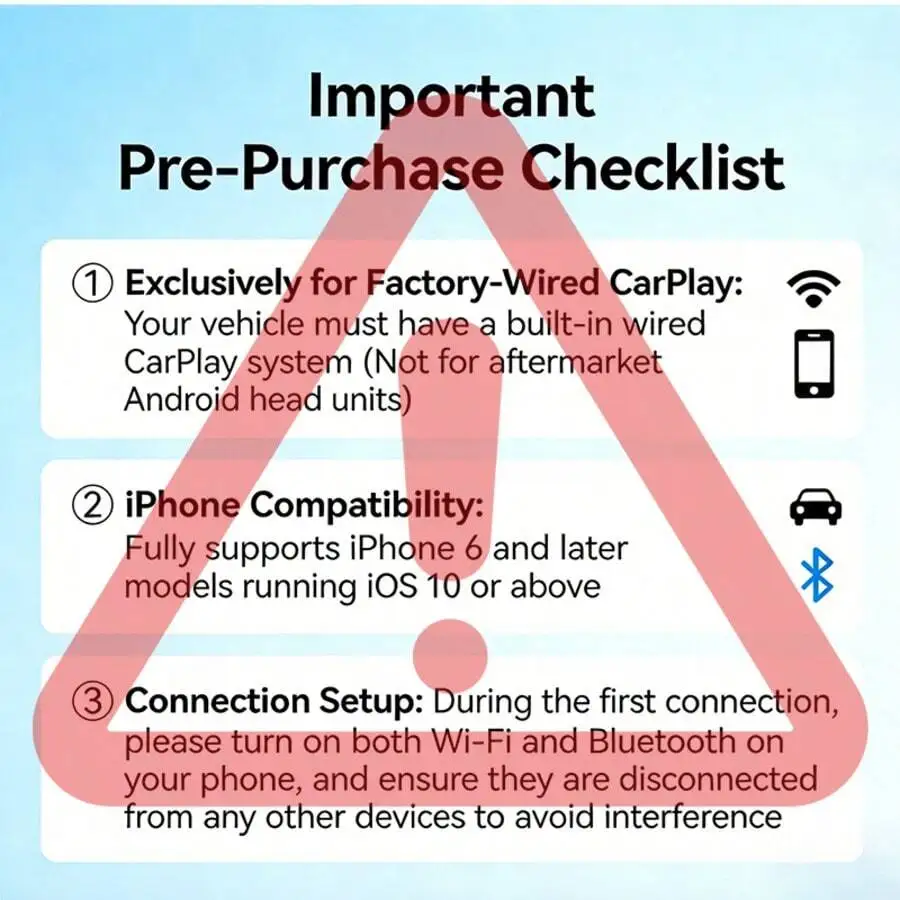 Wireless CarPlay And Android Auto Dongle: Converts Factory Wired System To Wireless For iOS 10+ & Android 11+ With Reliable Link