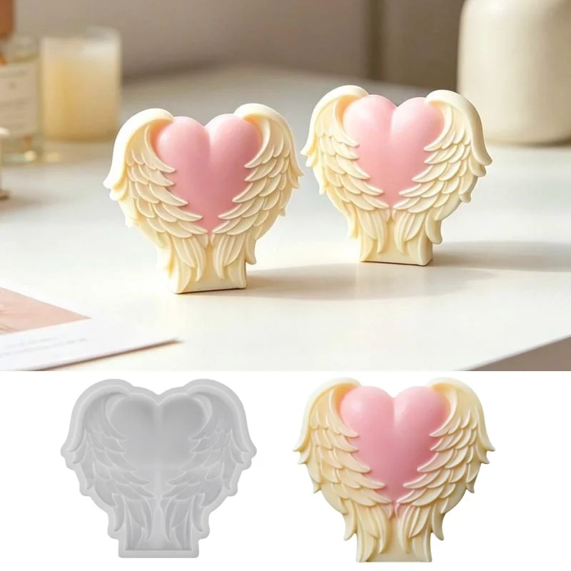 3D Love Wings Silicone Candle Mold DIY Desktop Plaster Ornament Making Resin Molds Handmade Soap Aromatherapy Casting Supplies