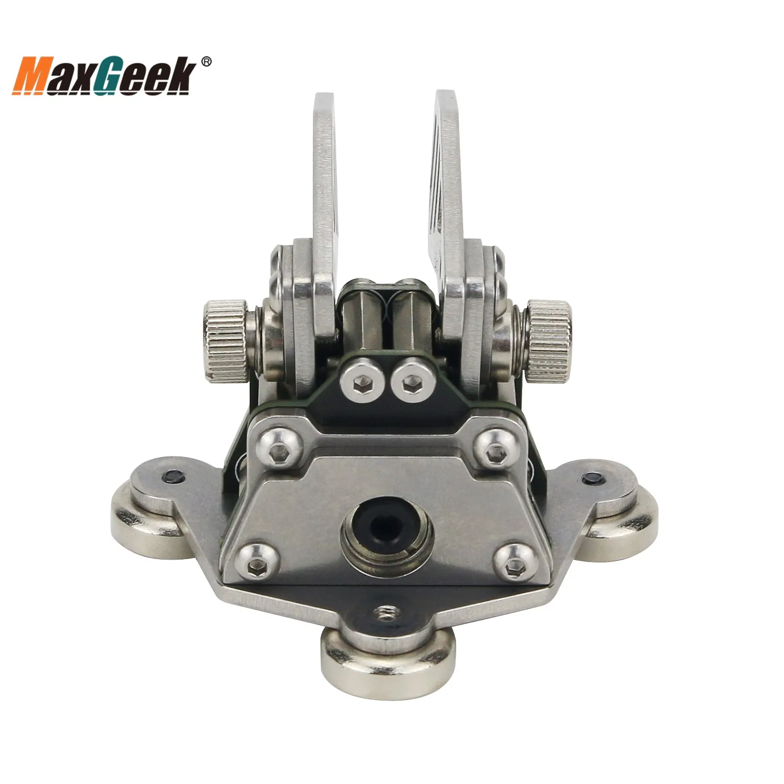 HamGeek HG-K6 2nd الجيل المزدوج مجداف مورس مفتاح الفولاذ المقاوم للصدأ التلقائي CW مفتاح مع قاعدة مغناطيسية