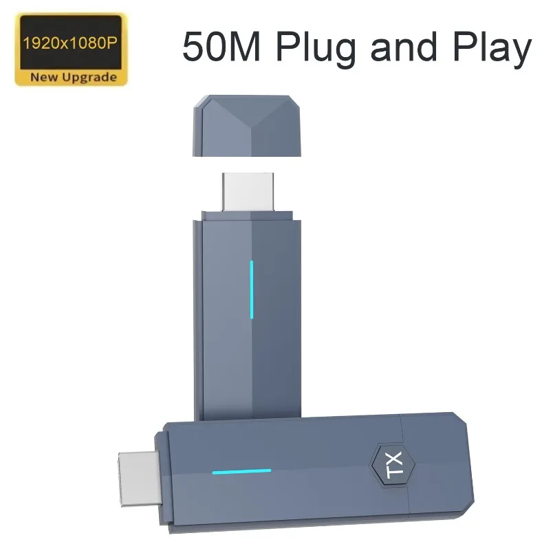 5.8G Wireless HDMI-Compatible Kit 1 to 2 Multi Screen Transmitter Receiver 1080P 60Hz for Laptop TV Projector Set Top Box Use