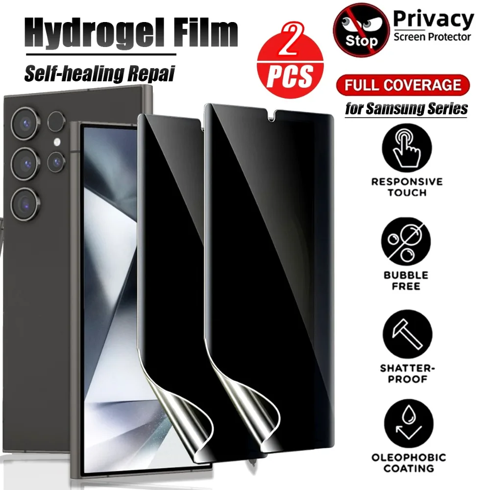 

2Pcs Privacy Full Cover Hydrogel Film for Galaxy S26/S25/S24/Ultra/S23/S22/S21/S20/Plus/S23/S24/FE Anti-Scratch Screen Protector