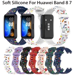 Paintings Soft Silicone Watch Strap Print Bracelet For Huawei Band 8 7 Smart Watch Wrist bands straps for Honor band 6 correa