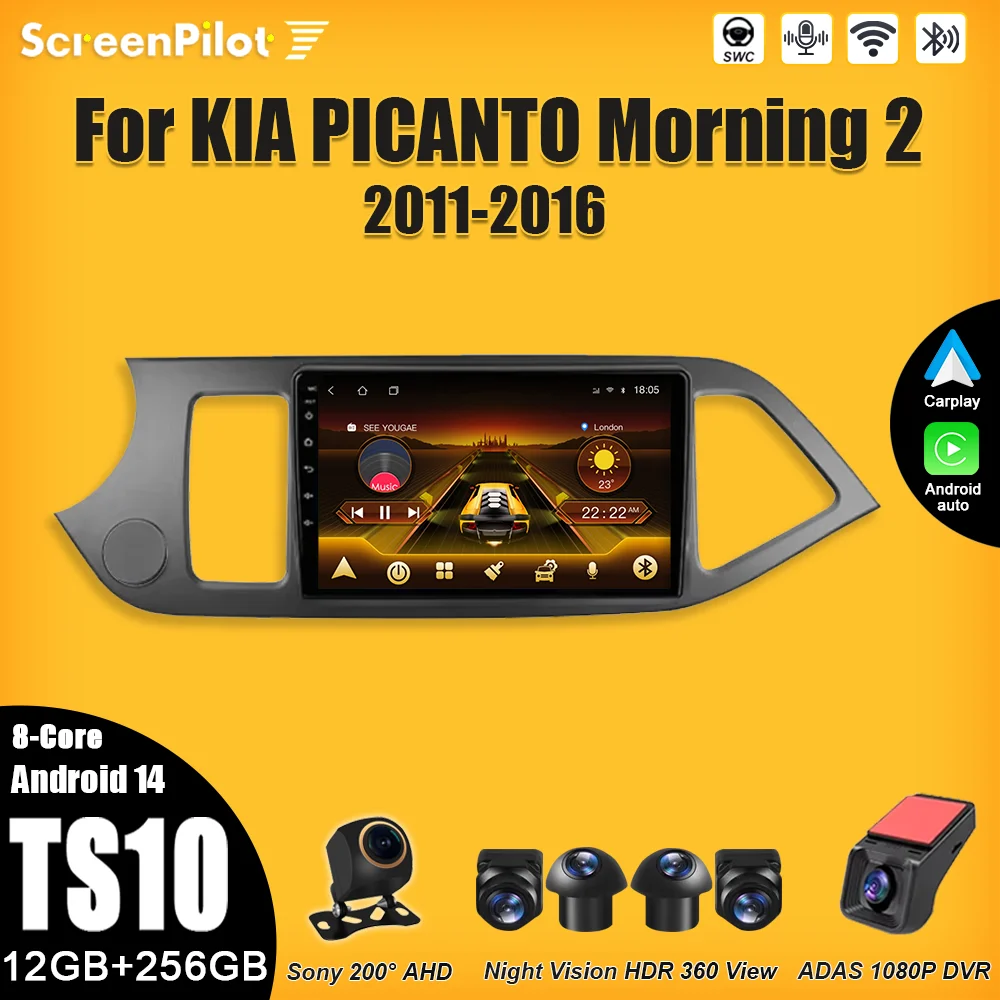 

Car Android for KIA PICANTO Morning 2 2011 2012 2013 2014 2015 2016 Multimedia Video Player GPS Navigation 8 Core Wifi RDS 5G