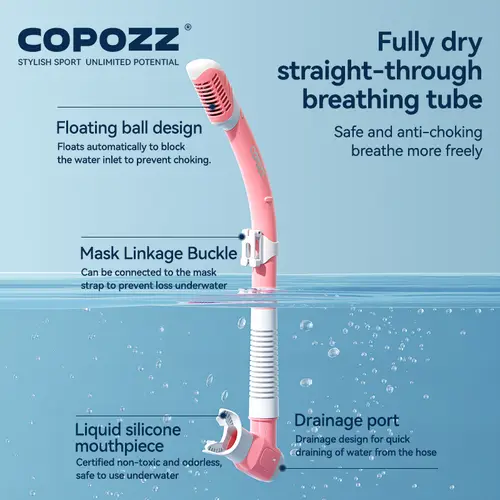 COPOZZ New Professional Snorkel Diving Mask Snorkels Goggles Glasses Diving Goggles Swimming Tube Set Snorkel Mask Adult Unisex - Image 5