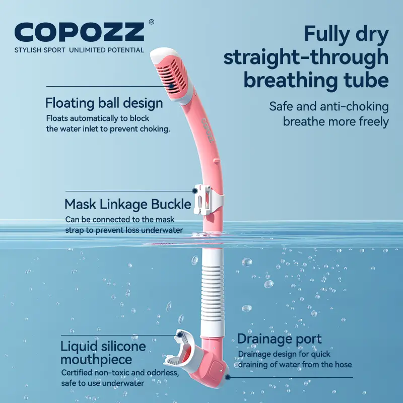 COPOZZ New Professional Snorkel Diving Mask Snorkels Goggles Glasses Diving Goggles Swimming Tube Set Snorkel Mask Adult Unisex - Image 5