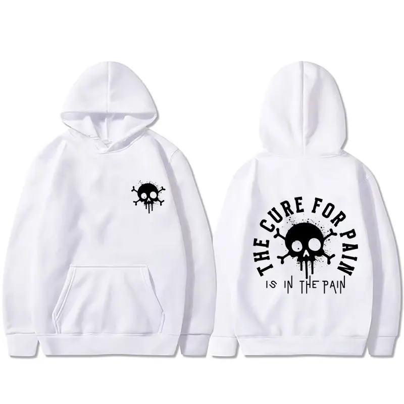 The Cure for Pain Is in The Pain Gym Pump Cover Hoodie Men Women Fitness Oversized Hooded Pullover Male Fashion Vintage Hoodies