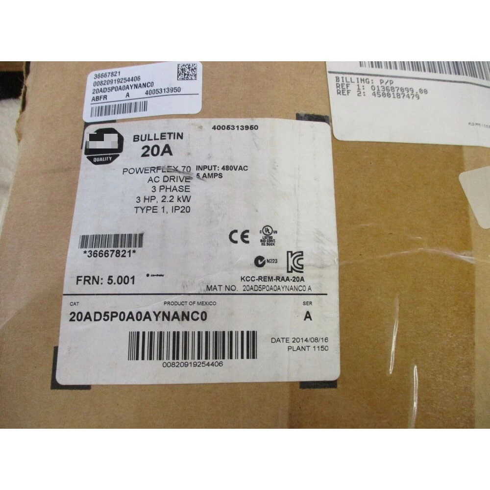 

Sealed 20AD5P0A0AYNANC0 PowerFlex 70 AC Drive Free Shipping