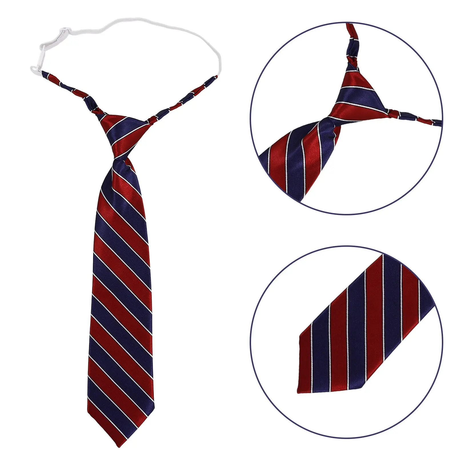 Elastic School Neckties 32cm White Blue Red Striped Tie Accessories Student Costume Decor Uniforms Tie Kids Strap