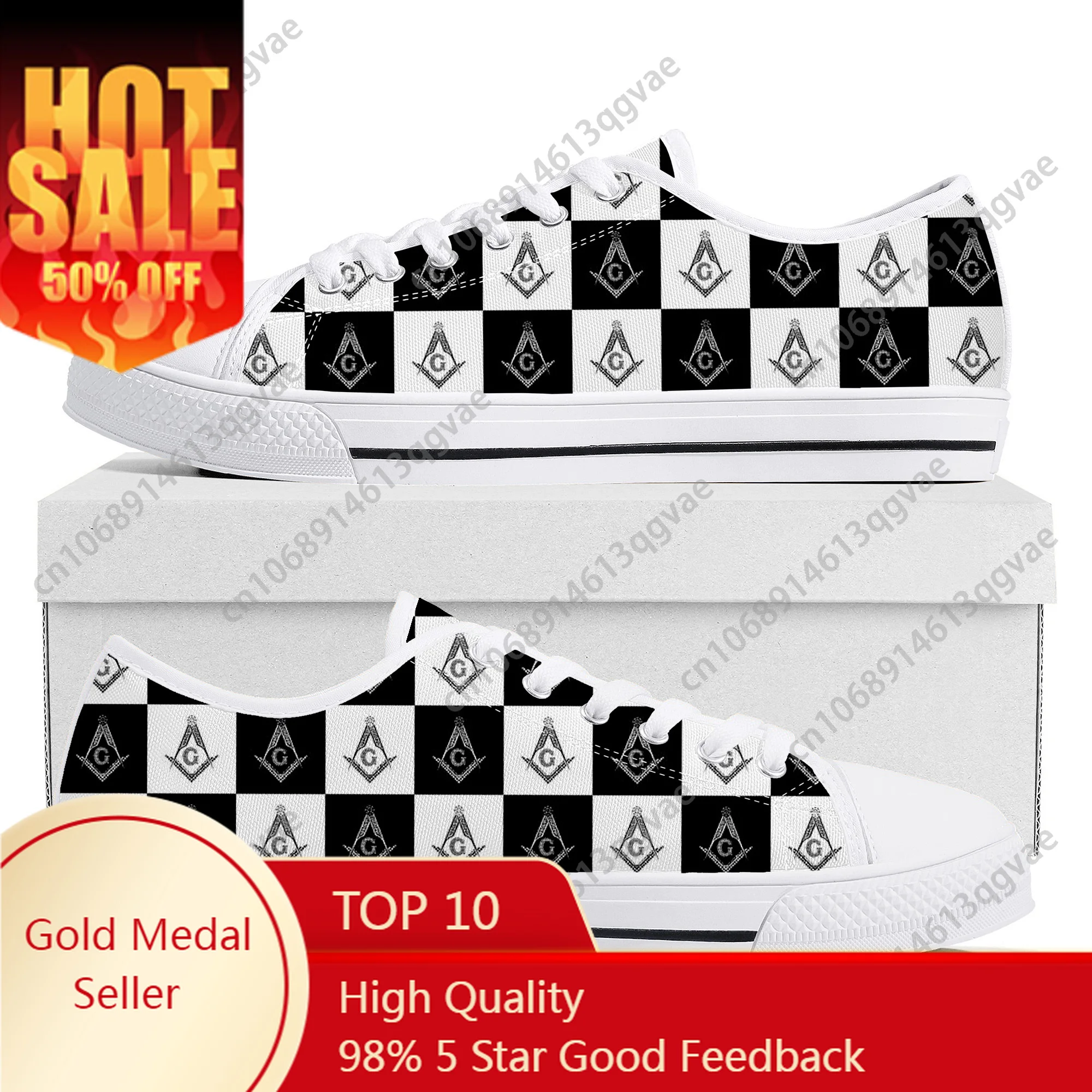 

Masonic Mason Freemason Pattern Low Top Sneakers Womens Mens Teenager High Quality Shoes Tailor-Made Canvas Sneaker Couple Shoe