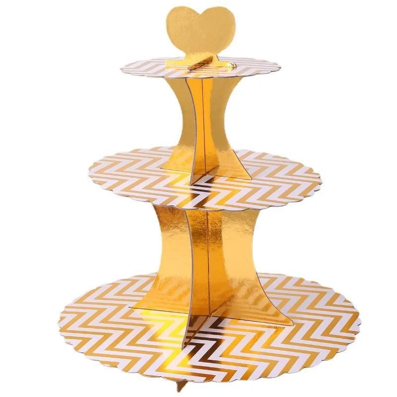 

Bronzing leopard print polka dot cake stand three tier paper cake tray birthday party decoration baby shower props wholesale