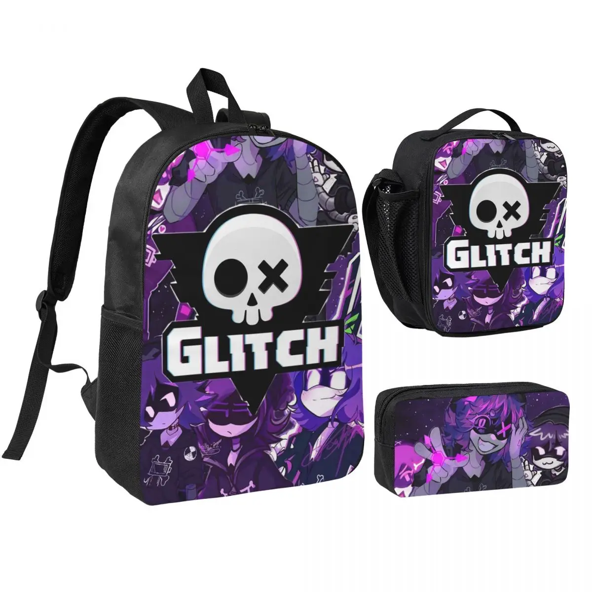 

Murder Drones Backpack Boys Girls BookBag School Bag Shoulder Bags 3ps Insulated Lunch Bag Pencil Case