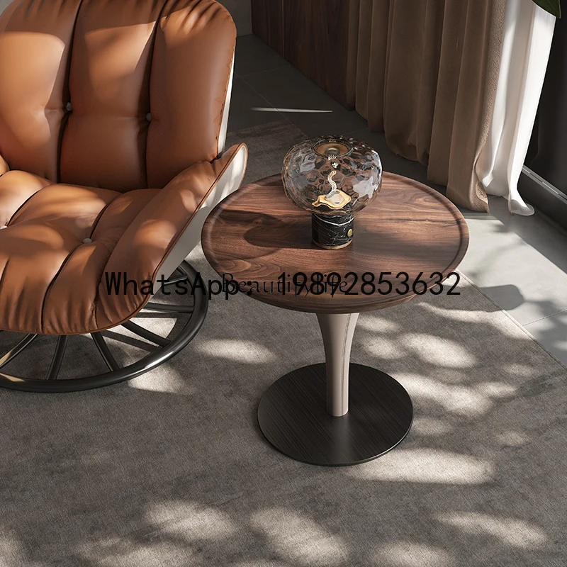 HH Light luxury North American black walnut corner villa large flat living room balcony