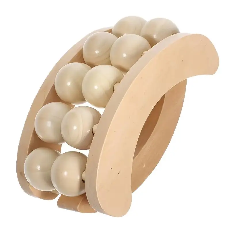 Handheld Relaxation Massage Ball Roller, Handheld Wooden Full-body Massager, Deep Tissue Massager, Relieves Muscle Soreness`~