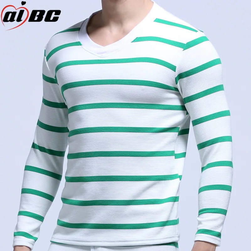 

AIBC мужской теплый кардиган, нижнее белье, зимняя теплая осенняя одежда, эластичный топ с v-образным вырезом в полоску