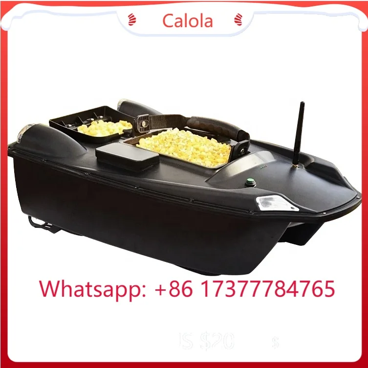 2 Large Bait Hoppers Smart RC Fishing Bait Boat, Plastic Remote Control Bait Delivery Boat with Fish Hook Function