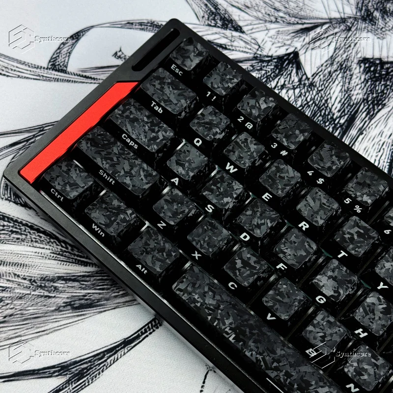110 Keys Carbon Fiber Keycaps Forged Carbon Texture Cherry PBT Game Keycaps for Mechanical Keyboards Wooting Little Bees