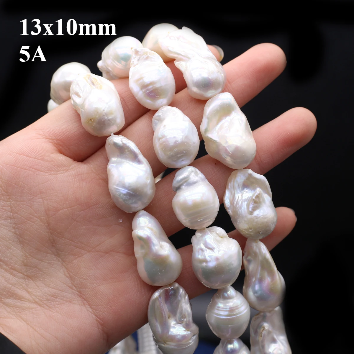 

13x10mm 5A Natural Freshwater White 100% Pearl Baroque Irregular Shape Bead Gift Jewelry Make DIY Necklace Bracelet Accessories