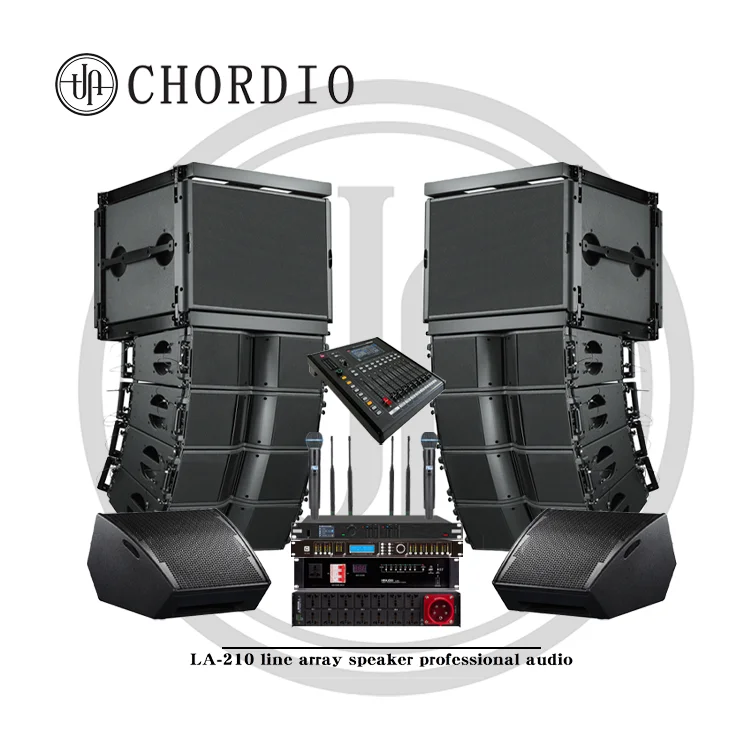 Line Array LA210 Sistema de som para show interno e externo Poderoso conjunto de linhas de som pesado ativo e passivo