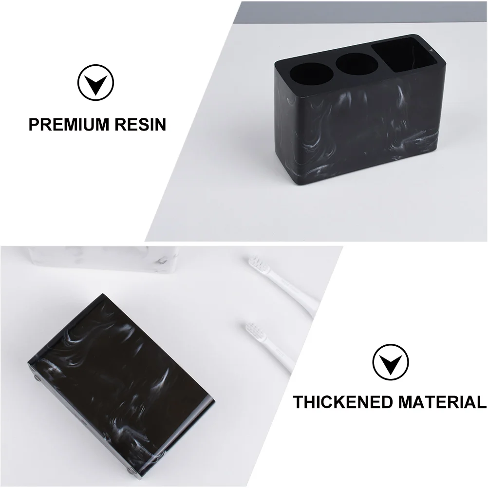 

Toothbrush Resin Holder Bathroom Countertop Organizer Draining Hole Brush Holder Storage Resin Toothpaste Storage Rack Solution