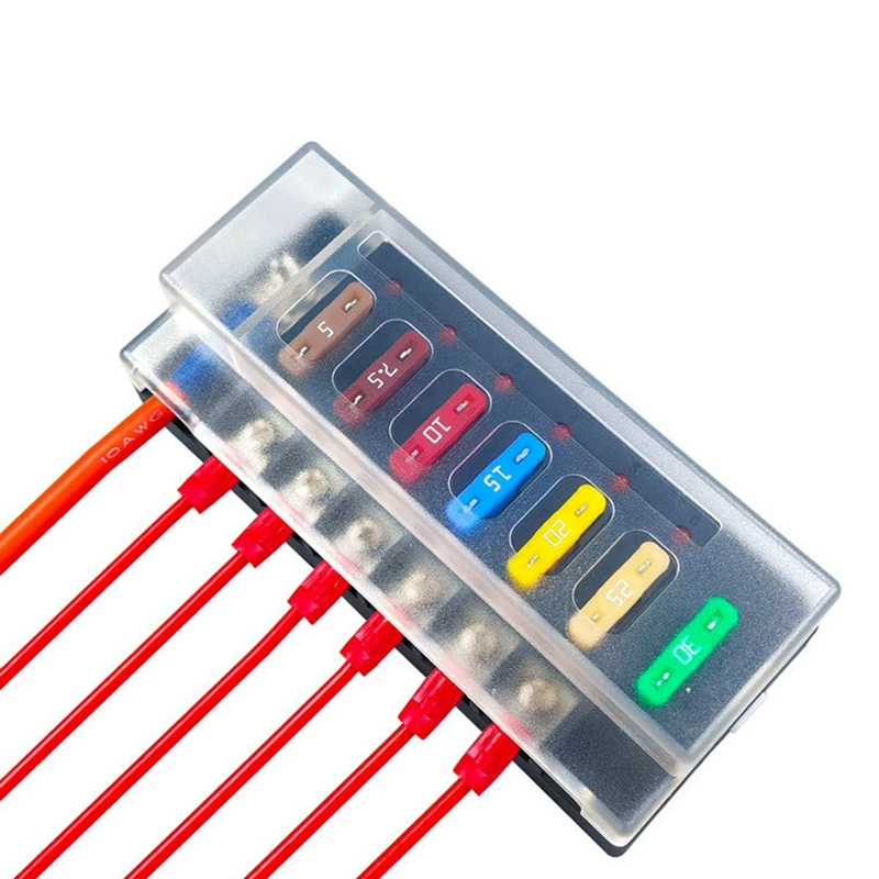 12V ฟิวส์บล็อก ATO ใบมีดฟิวส์พร้อมฝาครอบแผงฟิวส์รีเลย์กล่องชุดรถฟิวส์กล่อง