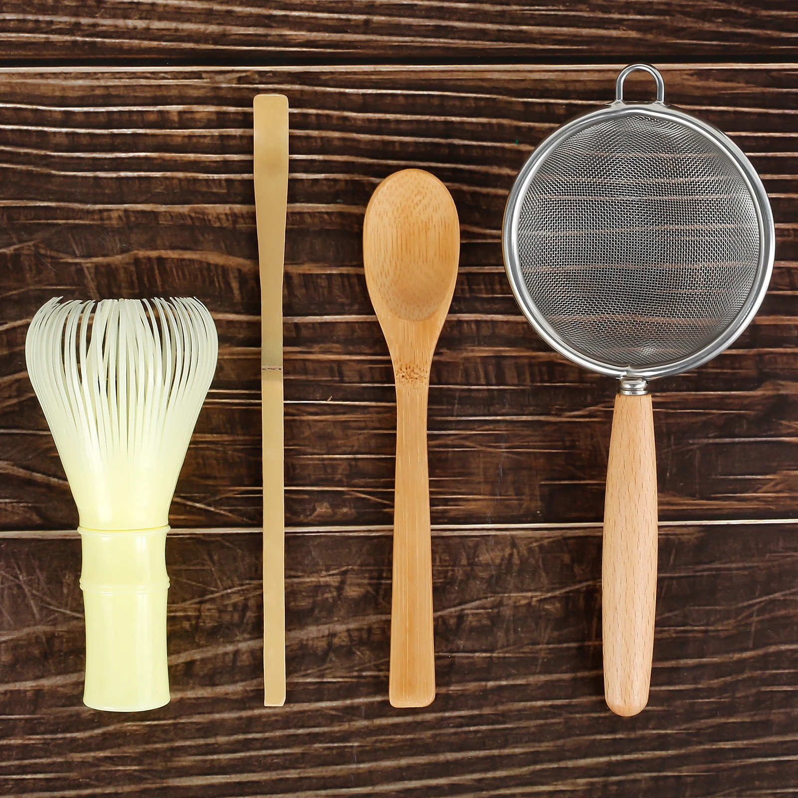 

4Pcs Japanese Matcha Tea Set for Beginners Matcha Making Starter Kit with Matcha Whisk Tea Scoop Reusable Bamboo Matcha Whisk