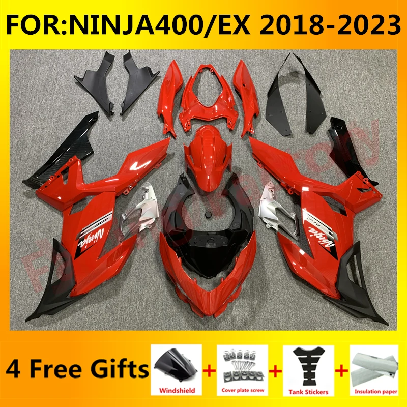 

Новый комплект обтекателей для мотоцикла ABS подходит для Ninja400 EX400 EX Ninja 400 2018 2019 2020 2021 2022 2023 полный комплект обтекателей красный черный