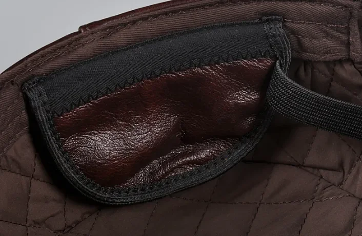 Winter Genuine Leather Cap Men's Flat Caps Military Hat Elegant Man Baseball Cap British Vintage Cowhide Ear Warm Hat