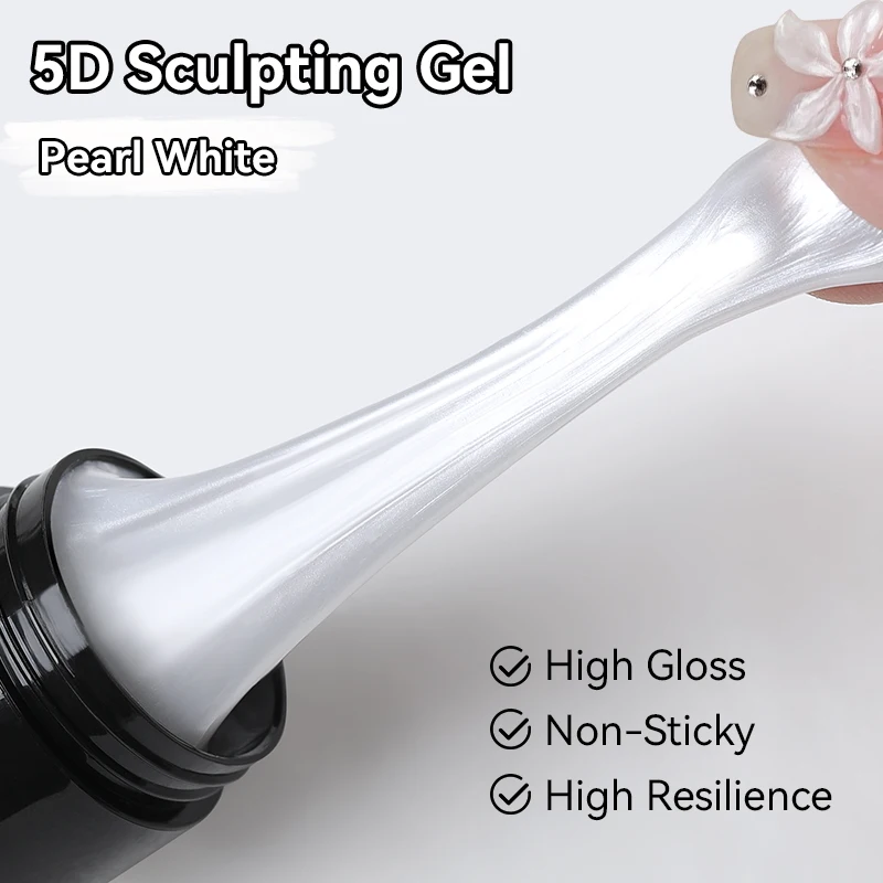 BORN PRETTY 5D Sculpting Gel Nagellack 5 ml Pearl White Shaping Carving DIY Poking Gel Solid Tips Nail Art No Wipe Top Coat – Detail 9