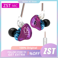 Kz Zst Bluetooth Ring Iron Earphone Earbuds In Ear Microphone High Definition Call Ergonomic Detachable Bass Dual Unit Earphone