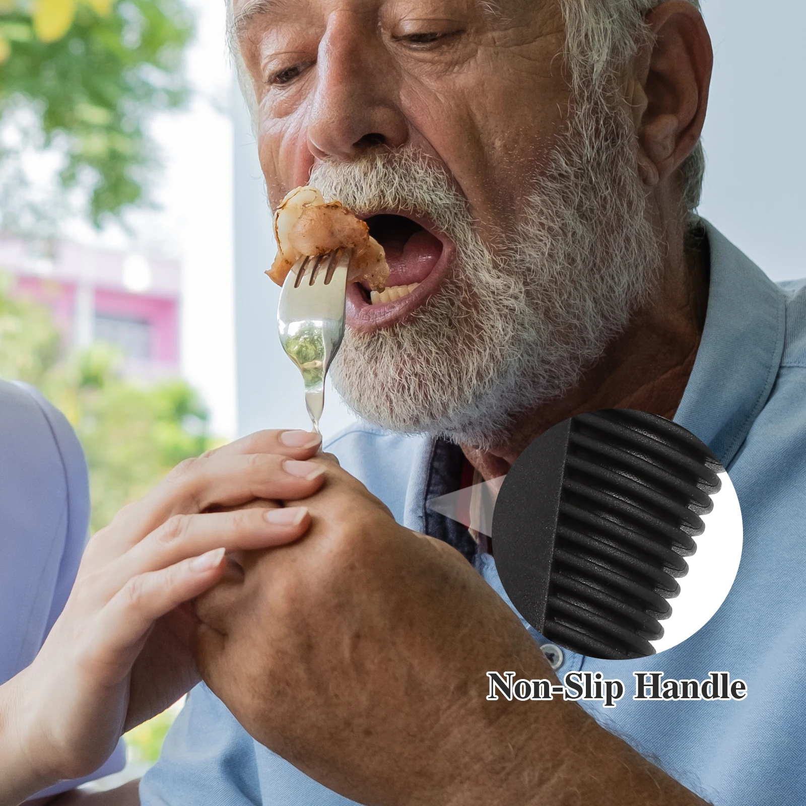 

3pcs Anti-Shaking Adaptive Utensils For Elderly Bendable Spoon Fork Set Weighted Tableware Adult Disabled Meal Tools Portable