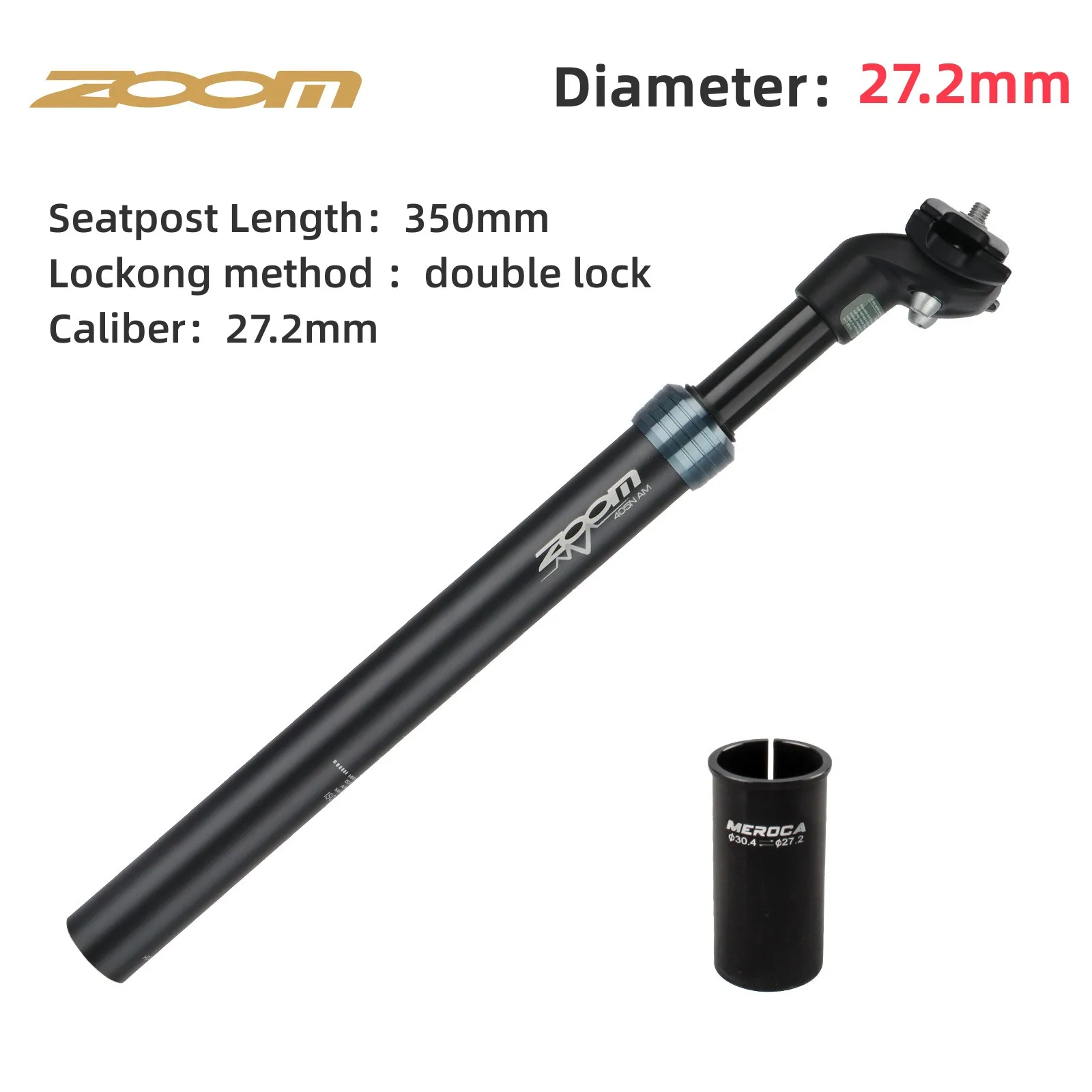 ZOOM Mountain Bike Damping Shock Seatpost 27.2/28.6/30.0/30.4/30.8/30.9/31.6/33.9mm Seat Tube MTB Suspension Absorber Seat Post