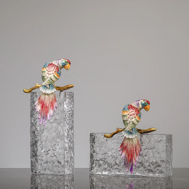 

New Chinese Macaw High-end Atmospheric Living Room Ornament Light Luxury Entrance Wine Cabinet Home Decoration Household Gift
