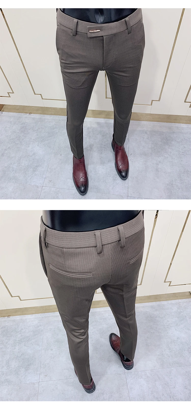 Männer Anzug Hosen Kleid Pantalone Hombre Stretch Dünne Formale Hosen Calça Masculina Einfarbig Casual Hosen Mode Männer Kleidung – Detail 7