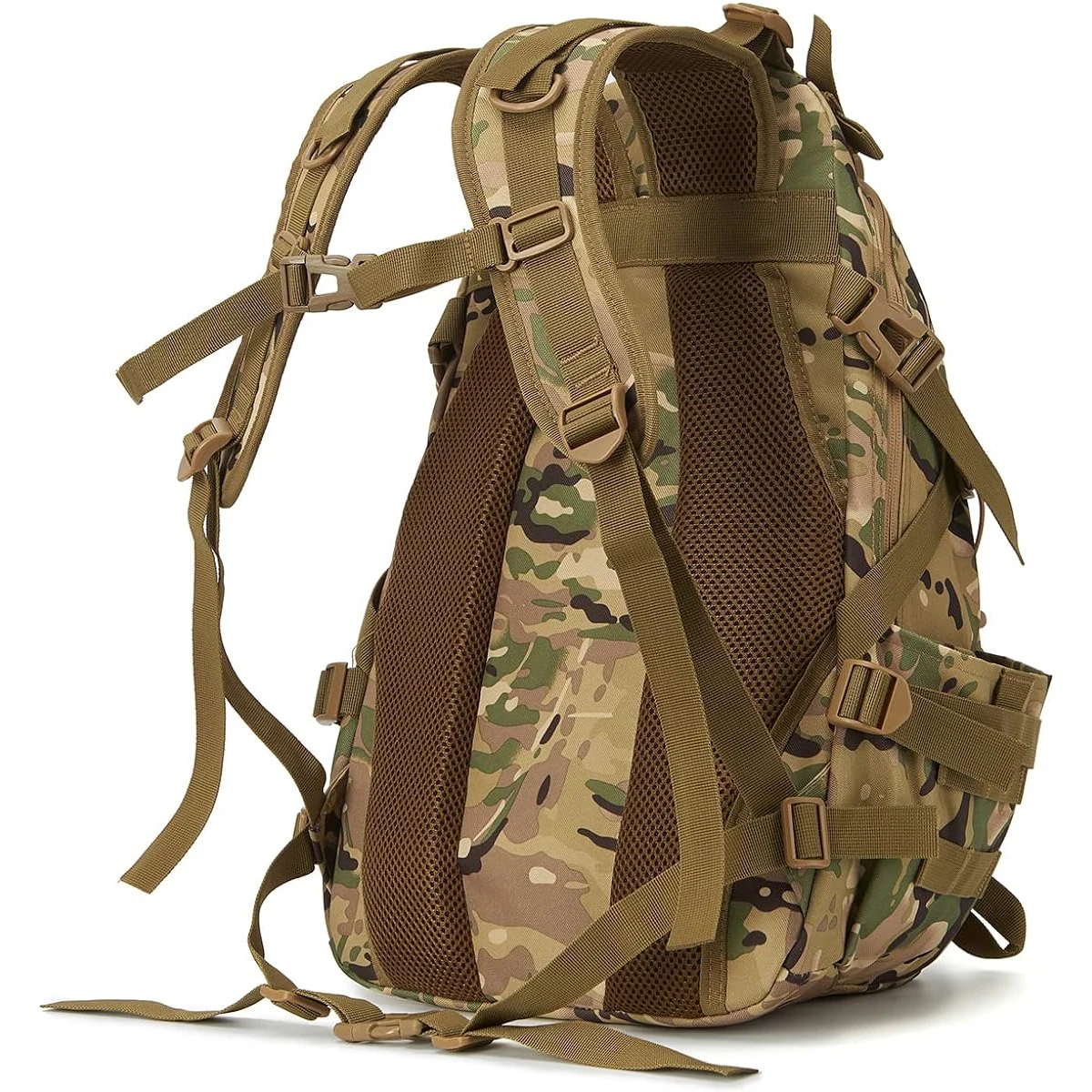 QT & QY-Mochila Tática Reflexiva para Homens, Mochilas para Acampamento e Caminhadas, Sacos de Viagem ao Ar Livre, Survival Molle, Mochila de Escalada, 40L