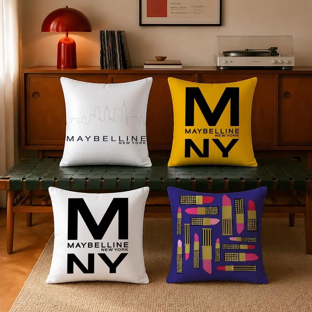Fundas de Cojín Populares M-Maybelline New YorkS, Fundas de Almohada Cuadradas de Felpa Corta de Lujo, 40x40 45x45, para Dormitorio y Hogar