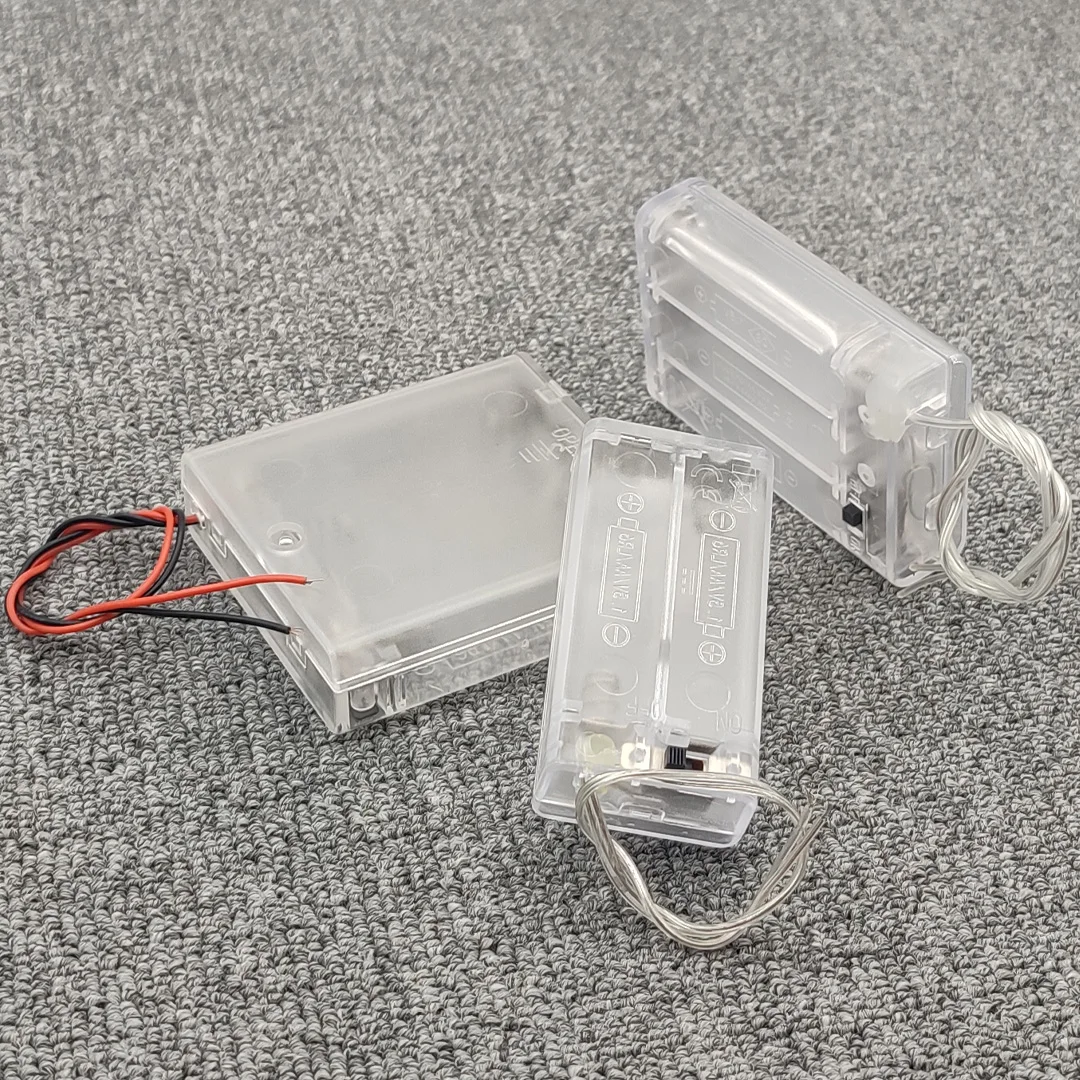 AA Battery Box AA Battery Case AA Battery Holder AA Storage Box DIY Leads With Cover With ON/OFF 2/3/4 Slots Series Clear Box