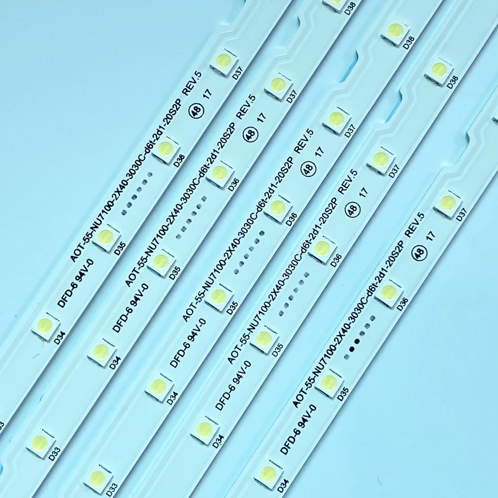 10 pz/lotto Striscia di Retroilluminazione A LED Per TV 55NU7100 UA55NU7100 UN55RU7100 UE55NU7100 UN55NU7100 UN55NU7090G UE55NU7500 UE55NU7400