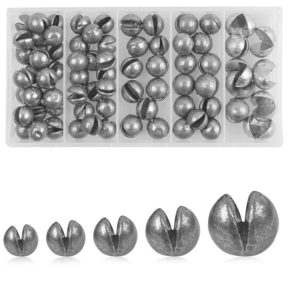 70Pcs Split Shot Fishing Weights Kit Round Split Shot Fishing Sinkers Removable Small Fishing Egg Weights Fishing Gear Tackle