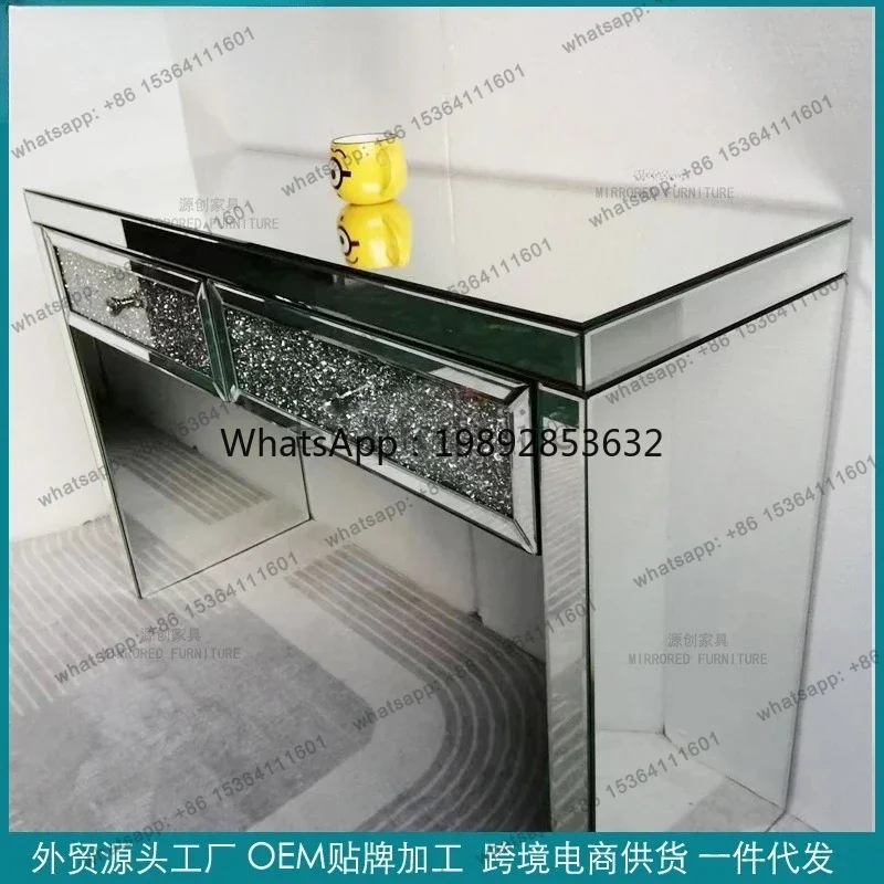 FF Entrance table Light luxury mirror dining table Bedroom dresser storage Multifunctional glass surface household