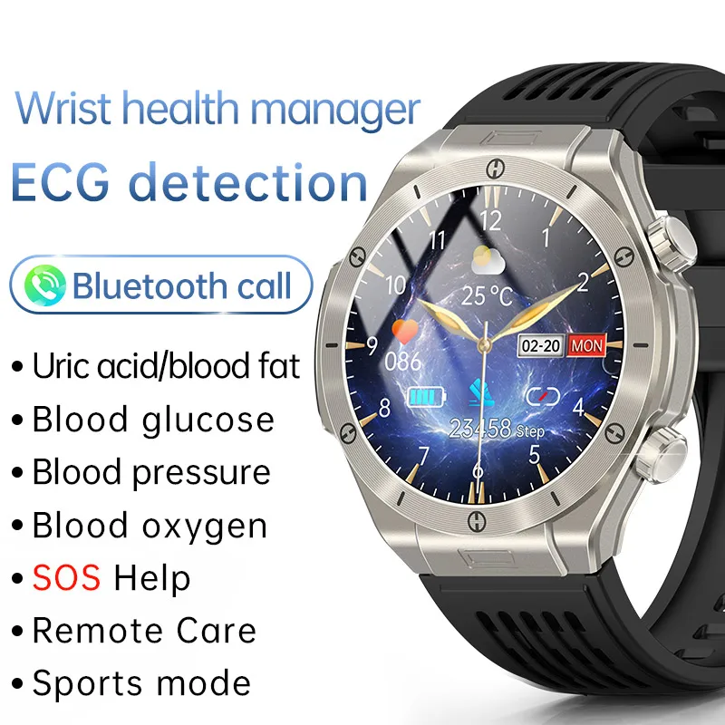 

NAMOFOTO New Smart Watch Men CES Sleep Aid Clock Insomnia Terminator Wristwatch Blood Fat Pressure Uric Acid BT Call Smartwatch