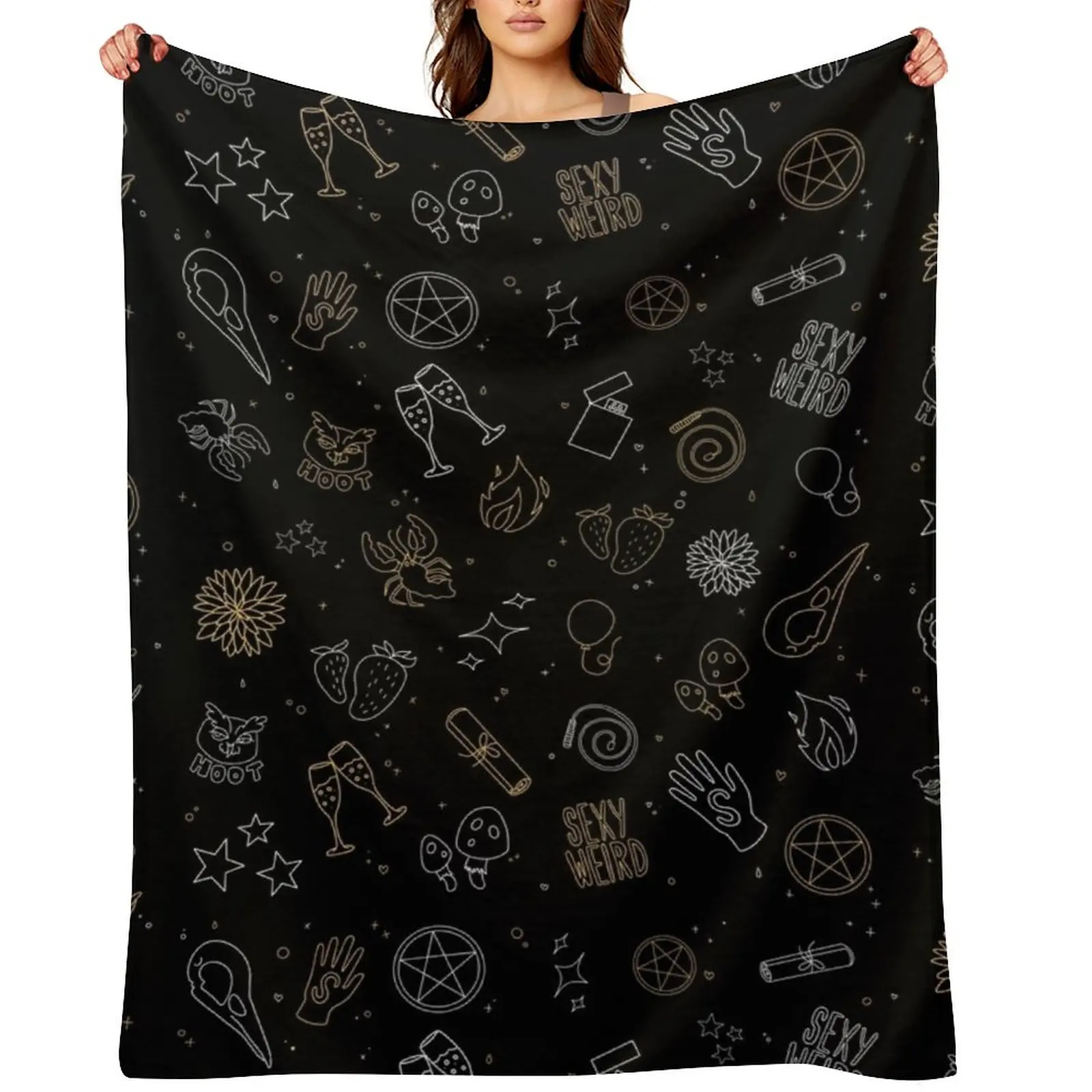 

Pattern Design Symbols Fort Salem Witches Raelle Scylla Throw Blanket Hair Personalized Gift Polar Sofa Throw Blankets