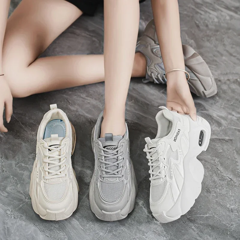 

Women Casual Shoes Fashion Breathable Walking Mesh Flat Shoes Sneakers Women 2025 Gym Vulcanized Shoes White Female Footwear