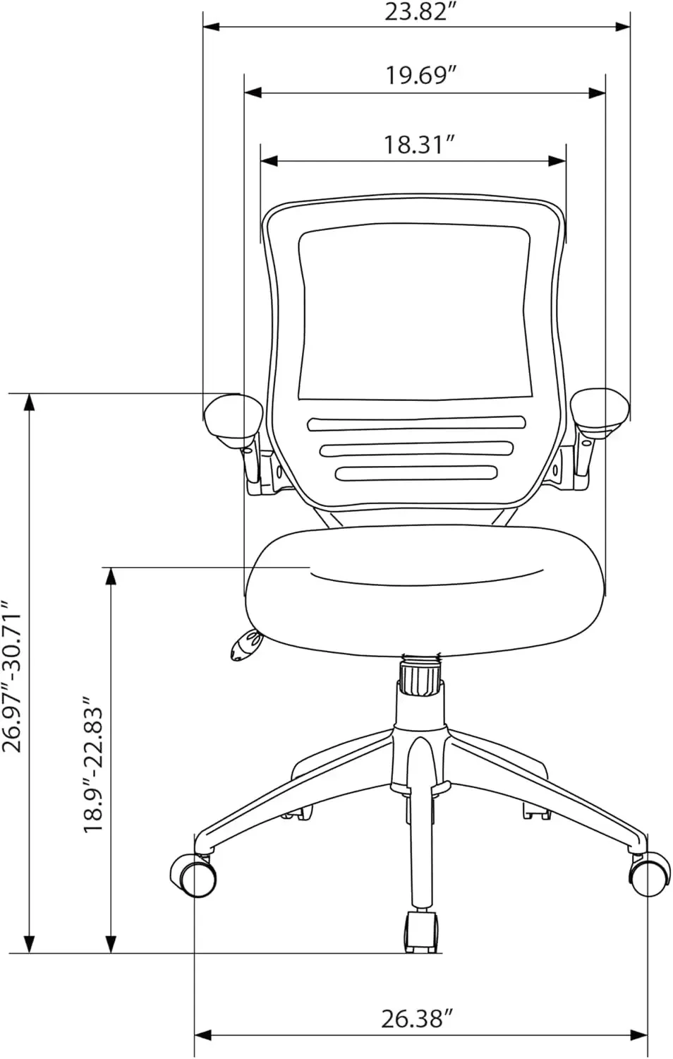 Calusa Mesh Mid-Back Chair, Black