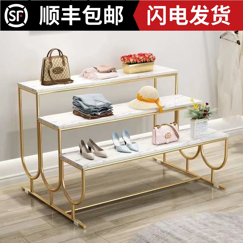 Clothing store Nakajima display stand, shoe rack, high and low stepped rectangular display stand, creative bag commercial water