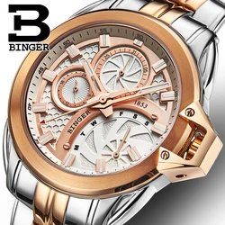 Binger For Mens Wristwatch Sport Quartz Chronograph 3d Dial Luminous Calendar Waterproof Watch Male Multifunction Relogio Mascul