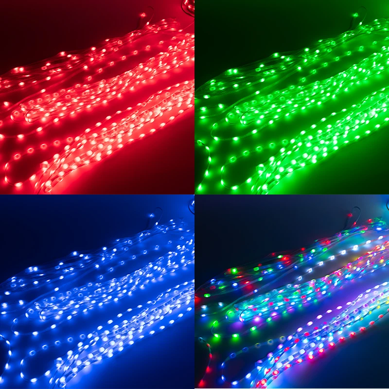 5V 12V 4pin Data Return WS2811 WS2812 LED Seed Pixel String Lights Full Color Individually Addressable RGB for DIY Curtain Light