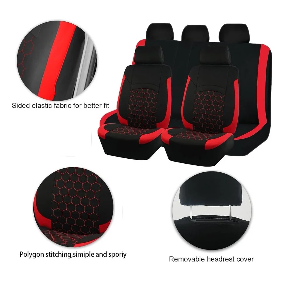 All Inclusive Polyester Sponge Car Seat Covers Hexagon Breathable Mesh Universal Fit Sedan SUV Truck Seat Protector
