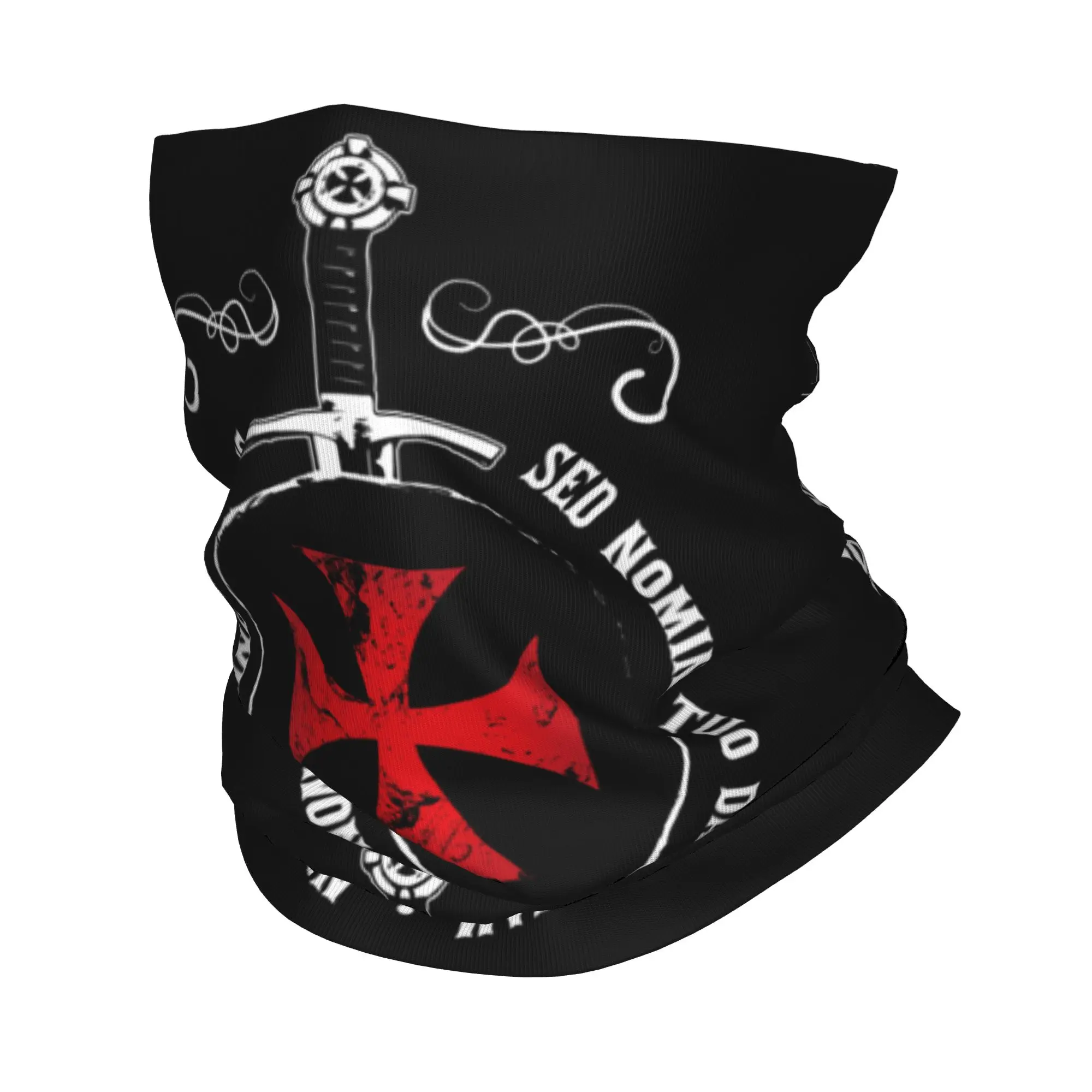 The Knights Templar Crusader Emblem Sword Symbol Bandana Winter Neck Warmer Windproof Wrap Face Scarf for Ski  Gaiter Headband