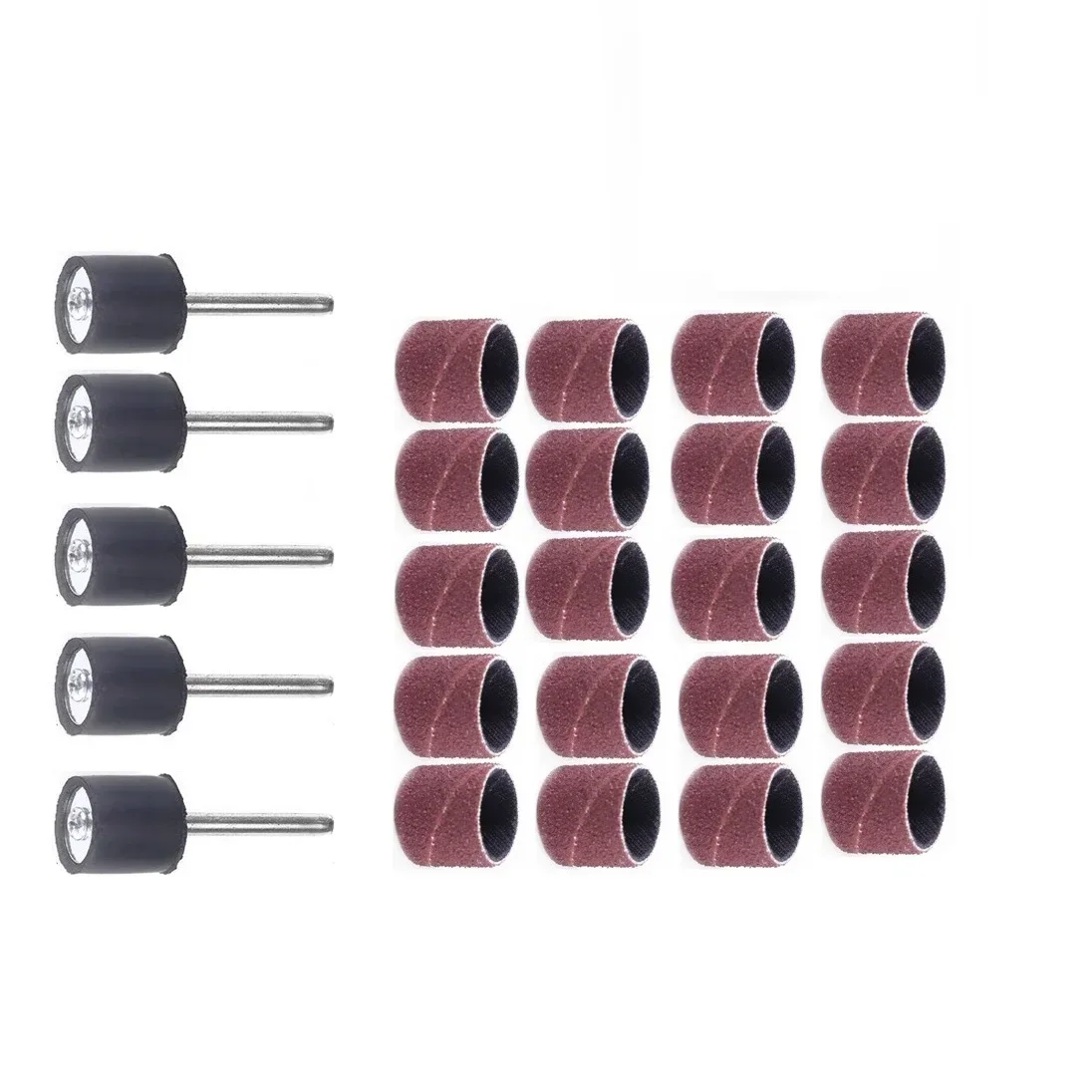 금속 목재 조각용 샌딩 드럼 링, 막대 연마 로터리 그라인딩 헤드, 40-320 #, 네일 폴리싱 그라인딩, 25 개/세트