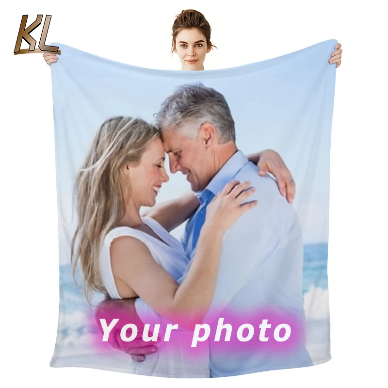 

1pc Custom Blanket With Photo Text, Personalized Blanket Custom Throw Blanket, Custom Gift Blanket For Family, Friends